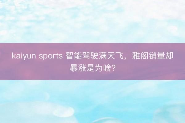 kaiyun sports 智能驾驶满天飞,雅阁销量却暴涨是为啥?