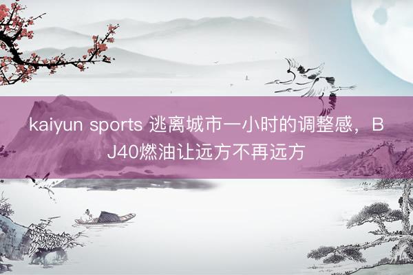 kaiyun sports 逃离城市一小时的调整感,BJ40燃油让远方不再远方