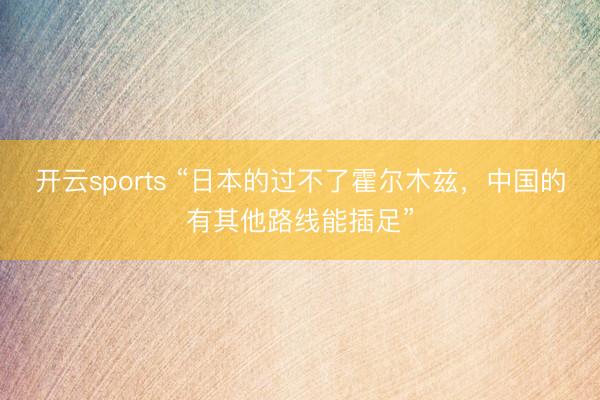 开云sports “日本的过不了霍尔木兹,中国的有其他路线能插足”