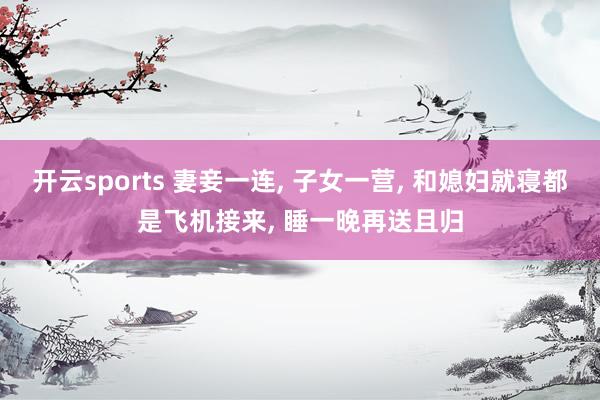 开云sports 妻妾一连, 子女一营, 和媳妇就寝都是飞机接来, 睡一晚再送且归