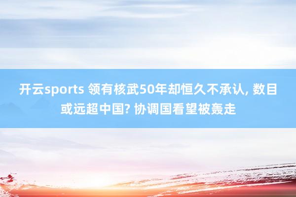 开云sports 领有核武50年却恒久不承认, 数目或远超中国? 协调国看望被轰走