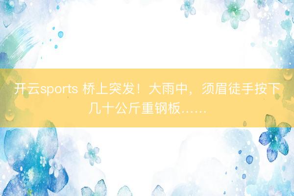 开云sports 桥上突发！大雨中，须眉徒手按下几十公斤重钢板……