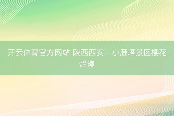 开云体育官方网站 陕西西安：小雁塔景区樱花烂漫
