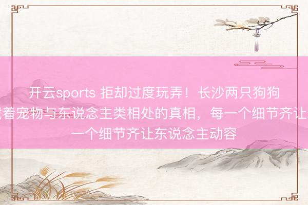 开云sports 拒却过度玩弄!长沙两只狗狗偷药事件,藏着宠物与东说念主类相处的真相,每一个细节齐让东说念主动容