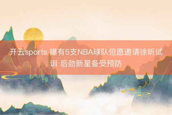 开云sports 曝有5支NBA球队但愿邀请徐昕试训 后劲新星备受预防