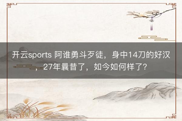 开云sports 阿谁勇斗歹徒，身中14刀的好汉，27年曩昔了，如今如何样了？