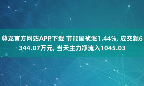 尊龙官方网站APP下载 节能国祯涨1.44%， 成交额6344.07万元， 当天主力净流入1045.03
