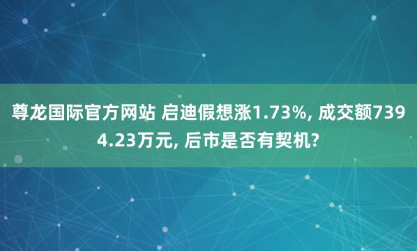 尊龙国际官方网站 启迪假想涨1.73%， 成交额7394.23万元， 后市是否有契机?