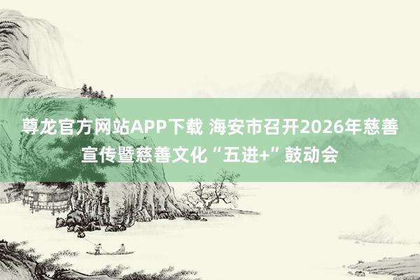 尊龙官方网站APP下载 海安市召开2026年慈善宣传暨慈善文化“五进+”鼓动会