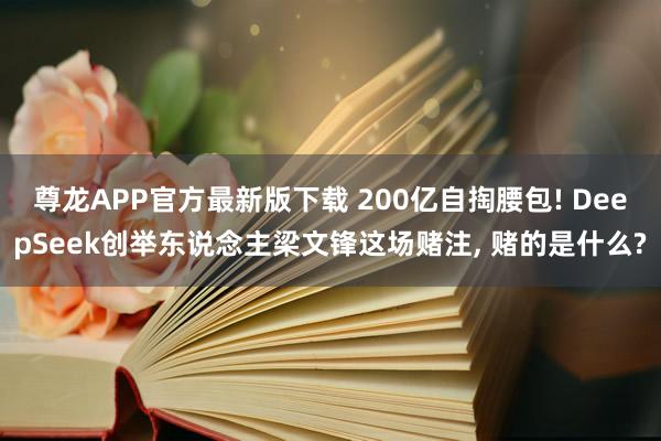 尊龙APP官方最新版下载 200亿自掏腰包! DeepSeek创举东说念主梁文锋这场赌注, 赌的是什么?