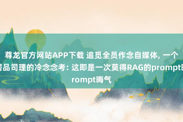 尊龙官方网站APP下载 追觅全员作念自媒体, 一个AI居品司理的冷念念考: 这即是一次莫得RAG的prompt晦气