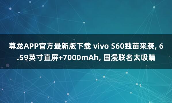 尊龙APP官方最新版下载 vivo S60独苗来袭， 6.59英寸直屏+7000mAh， 国漫联名太吸睛