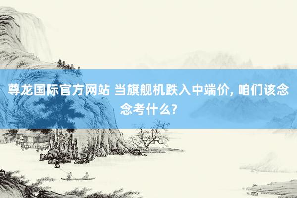 尊龙国际官方网站 当旗舰机跌入中端价， 咱们该念念考什么?