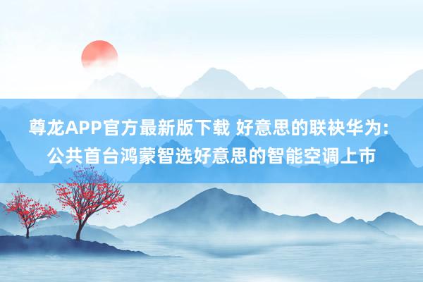 尊龙APP官方最新版下载 好意思的联袂华为: 公共首台鸿蒙智选好意思的智能空调上市