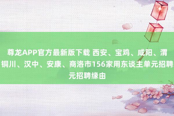 尊龙APP官方最新版下载 西安、宝鸡、咸阳、渭南、铜川、汉中、安康、商洛市156家用东谈主单元招聘缘由