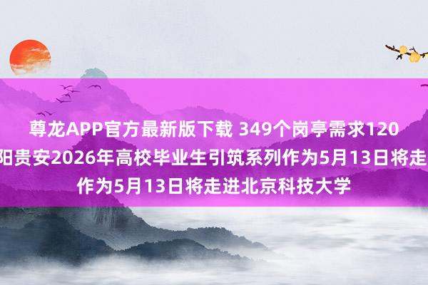 尊龙APP官方最新版下载 349个岗亭需求1200东说念主！贵阳贵安2026年高校毕业生引筑系列作为5月13日将走进北京科技大学