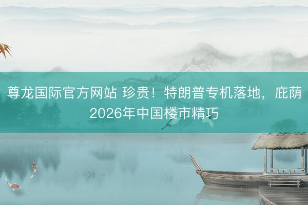 尊龙国际官方网站 珍贵！特朗普专机落地，庇荫2026年中国楼市精巧