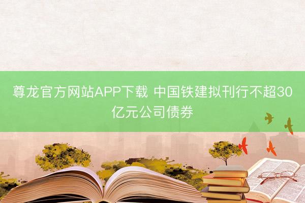 尊龙官方网站APP下载 中国铁建拟刊行不超30亿元公司债券