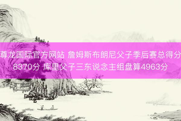 尊龙国际官方网站 詹姆斯布朗尼父子季后赛总得分8370分 库里父子三东说念主组盘算4963分