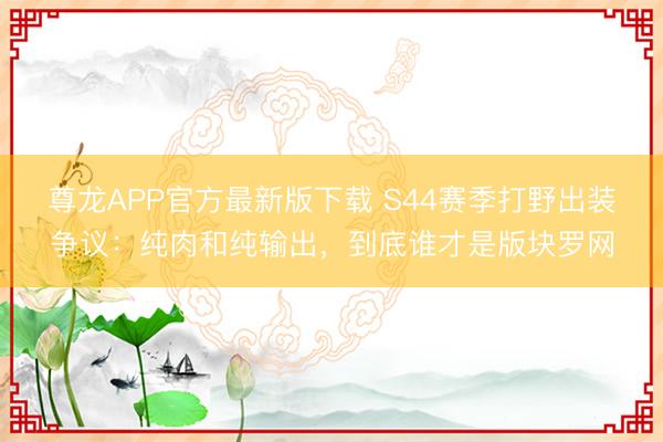 尊龙APP官方最新版下载 S44赛季打野出装争议：纯肉和纯输出，到底谁才是版块罗网