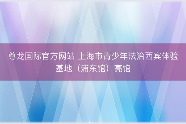 尊龙国际官方网站 上海市青少年法治西宾体验基地（浦东馆）亮馆