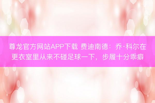 尊龙官方网站APP下载 费迪南德：乔·科尔在更衣室里从来不碰足球一下，步履十分乖癖