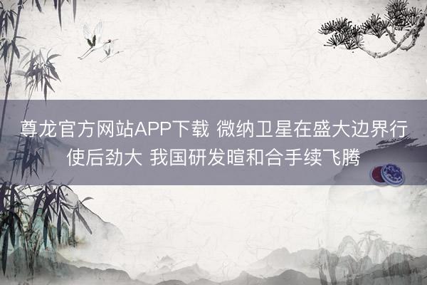 尊龙官方网站APP下载 微纳卫星在盛大边界行使后劲大 我国研发暄和合手续飞腾