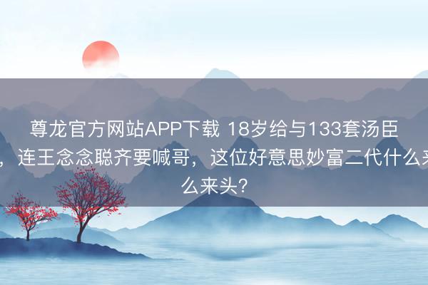 尊龙官方网站APP下载 18岁给与133套汤臣一品，连王念念聪齐要喊哥，这位好意思妙富二代什么来头？