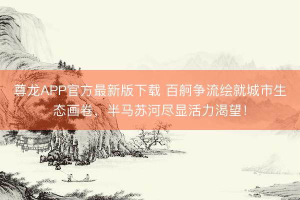 尊龙APP官方最新版下载 百舸争流绘就城市生态画卷，半马苏河尽显活力渴望！